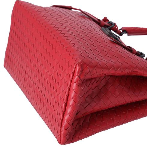 BOTTEGA VENETA Small Rome Bag Handbag Red Leather